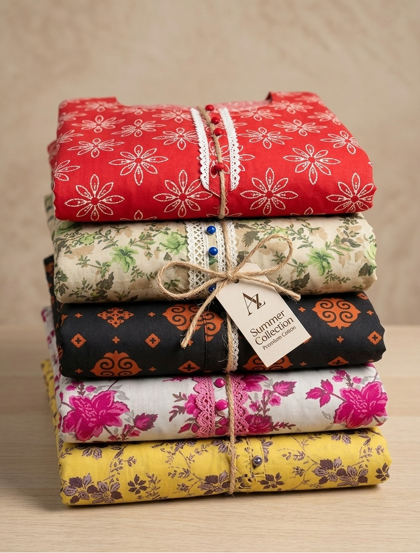 Summer Cotton 2PC Sticthed - Pairs Of 5 Suits