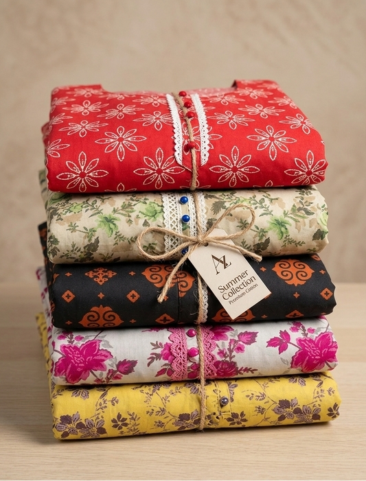 Summer Cotton 2PC Sticthed - Pairs Of 5 Suits